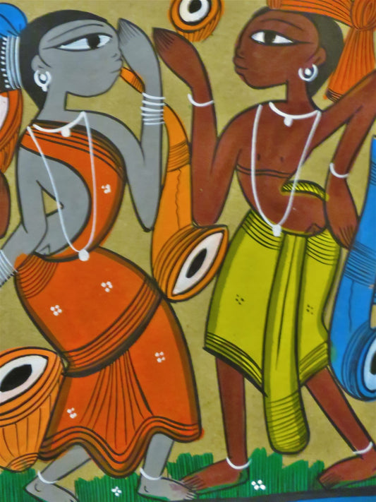 The Tribal Dance-Patachitra Hand Painted Wall Art