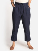 Indigo Cotton Regular Fit Pants