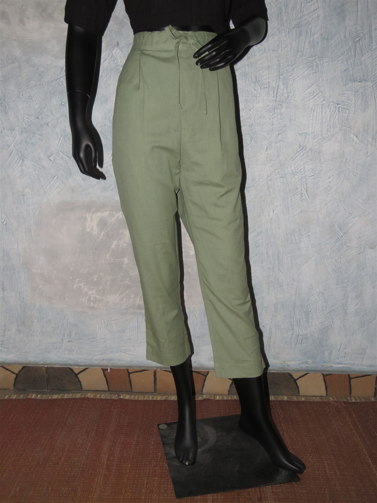 Sage Green Regular Fit Cotton Pant